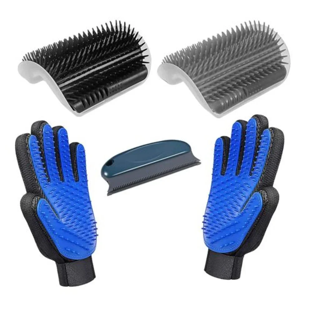 5 Pack Cat Groomer Brush Set Corner Massage Combs with Catnip